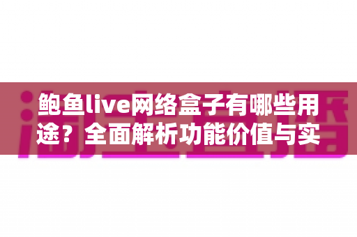 鲍鱼live网络盒子有哪些用途？全面解析功能价值与实用指南