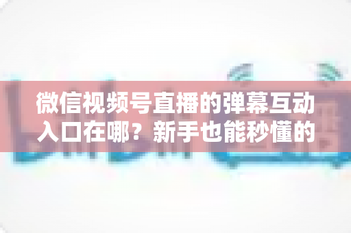 微信视频号直播的弹幕互动入口在哪？新手也能秒懂的直播间互动全攻略
