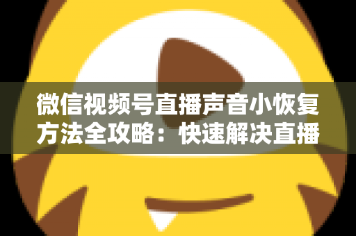 微信视频号直播声音小恢复方法全攻略:快速解决直播音量过低问题的实用指南 微信视频号直播声音小恢复方法全攻略:快速解决直播音量过低问题的实用指南