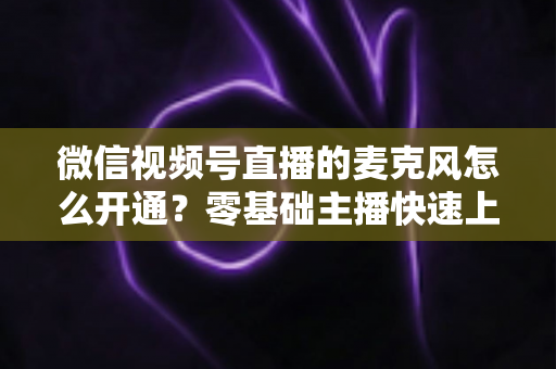 微信视频号直播的麦克风怎么开通?零基础主播快速上手指南与避坑技巧 微信视频号直播的麦克风怎么开通?零基础主播快速上手指南与避坑技巧