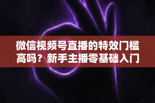 微信视频号直播的特效门槛高吗？新手主播零基础入门与特效使用全攻略解析