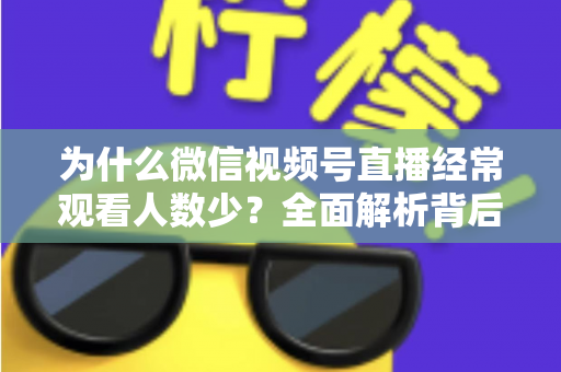 为什么微信视频号直播经常观看人数少？全面解析背后原因与高效破局方法
