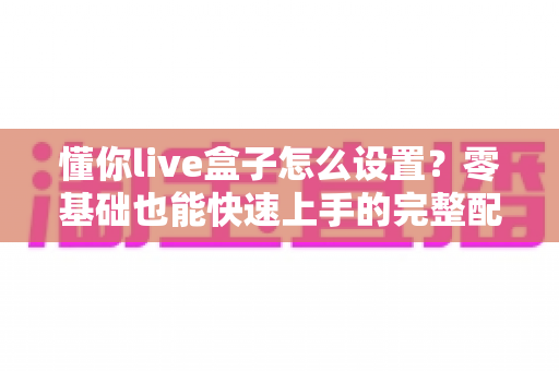 懂你live盒子怎么设置？零基础也能快速上手的完整配置教程，助你轻松开启专业直播之路